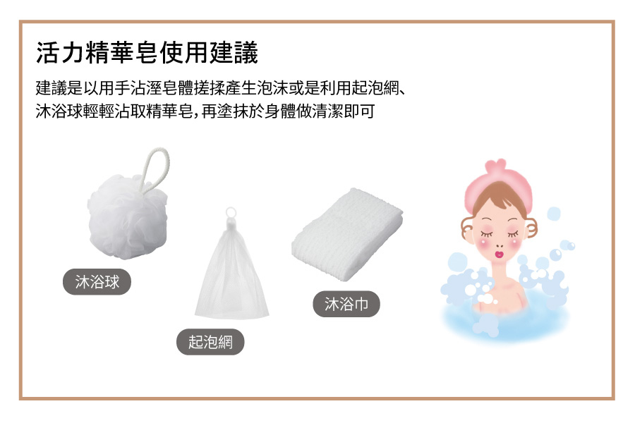 活力精華皂的使用