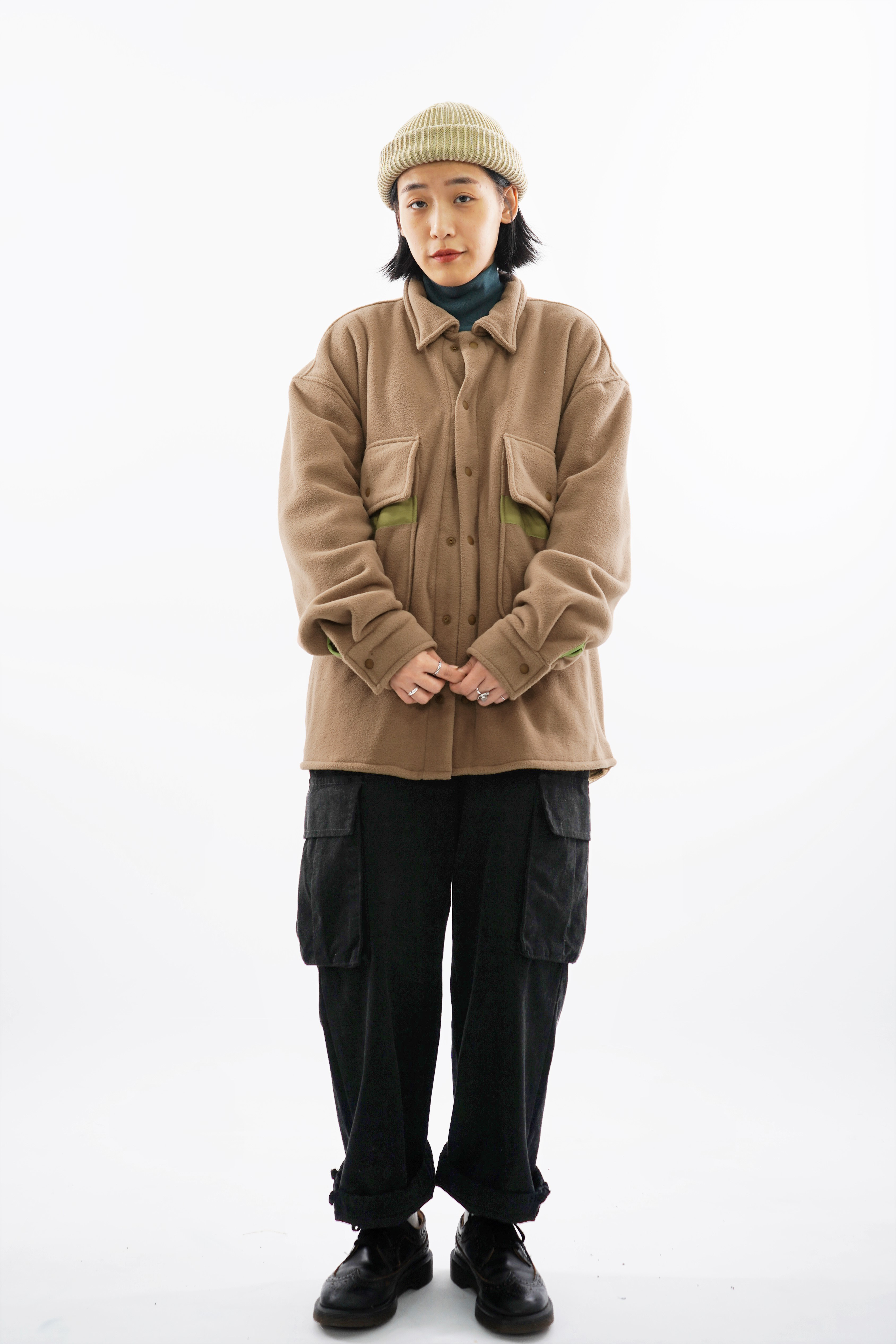 雙口袋抓毛絨外套