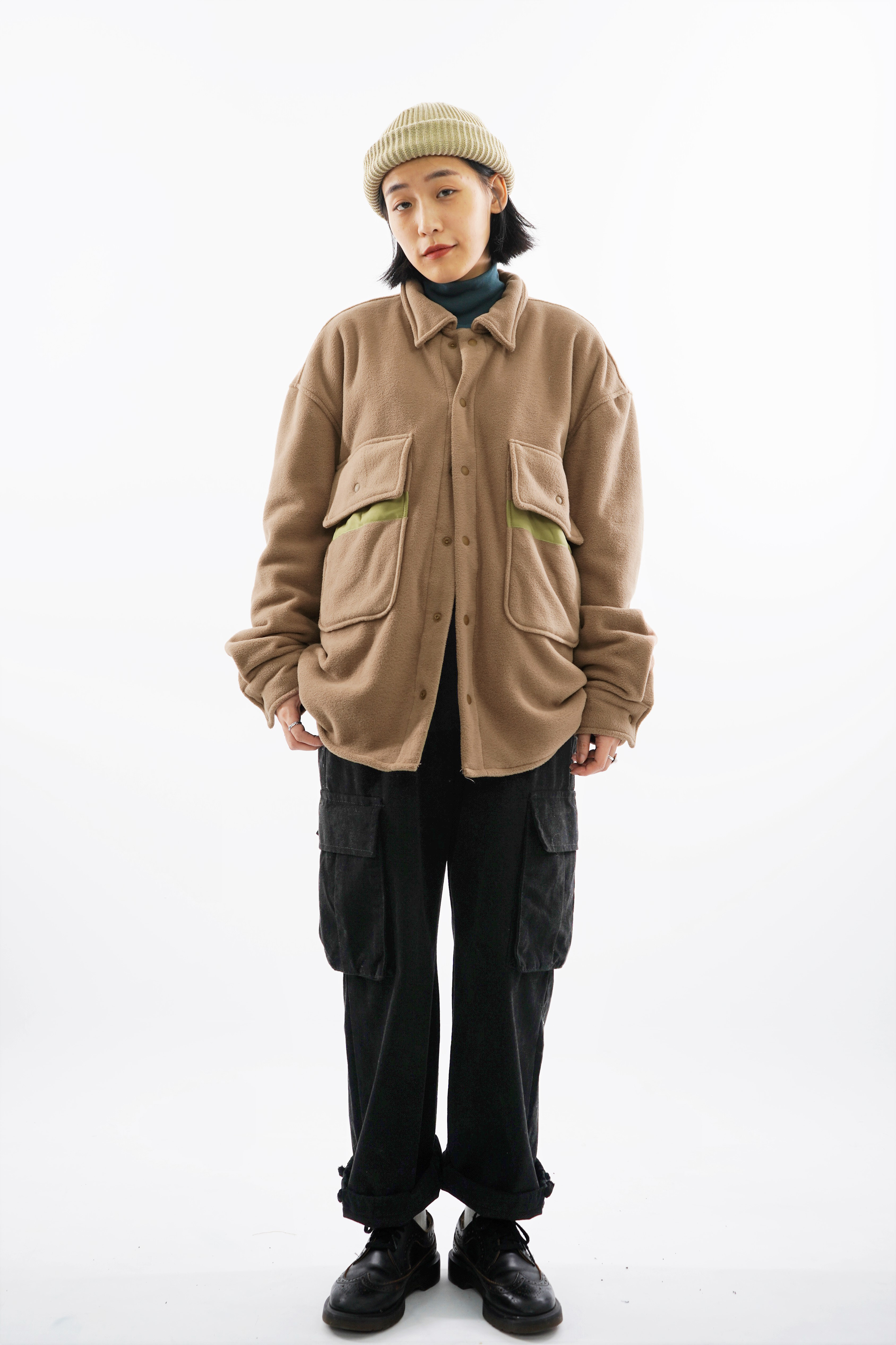 雙口袋抓毛絨外套