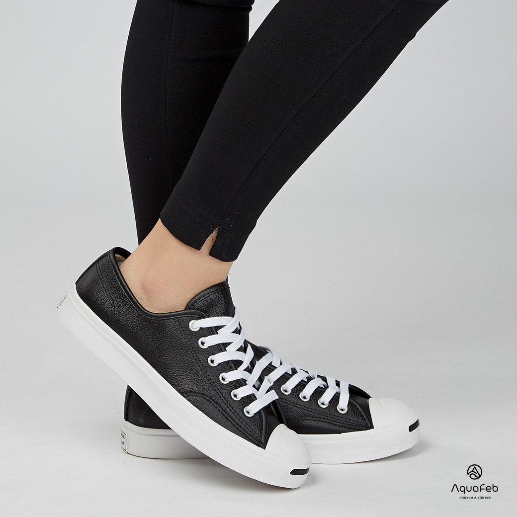 Converse JP OX 基本款 新款 開口笑 皮革 休閒鞋 黑色 164224C