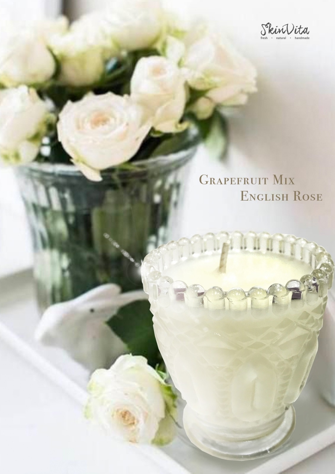 Grapefruit Mix English Rose { 蠟燭杯 }