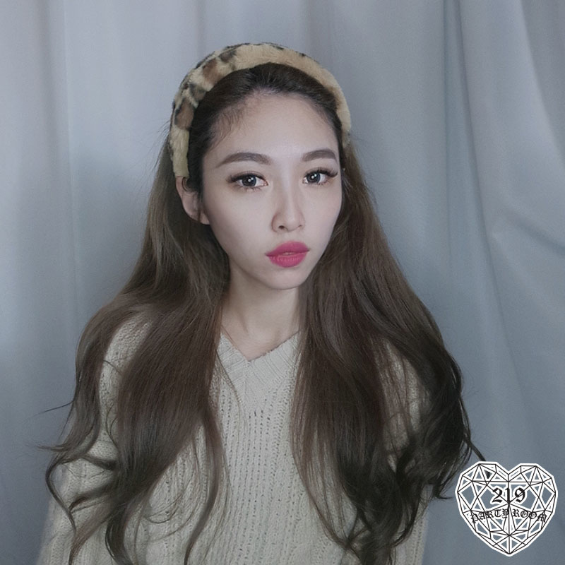 冬日豹紋毛毛髮箍