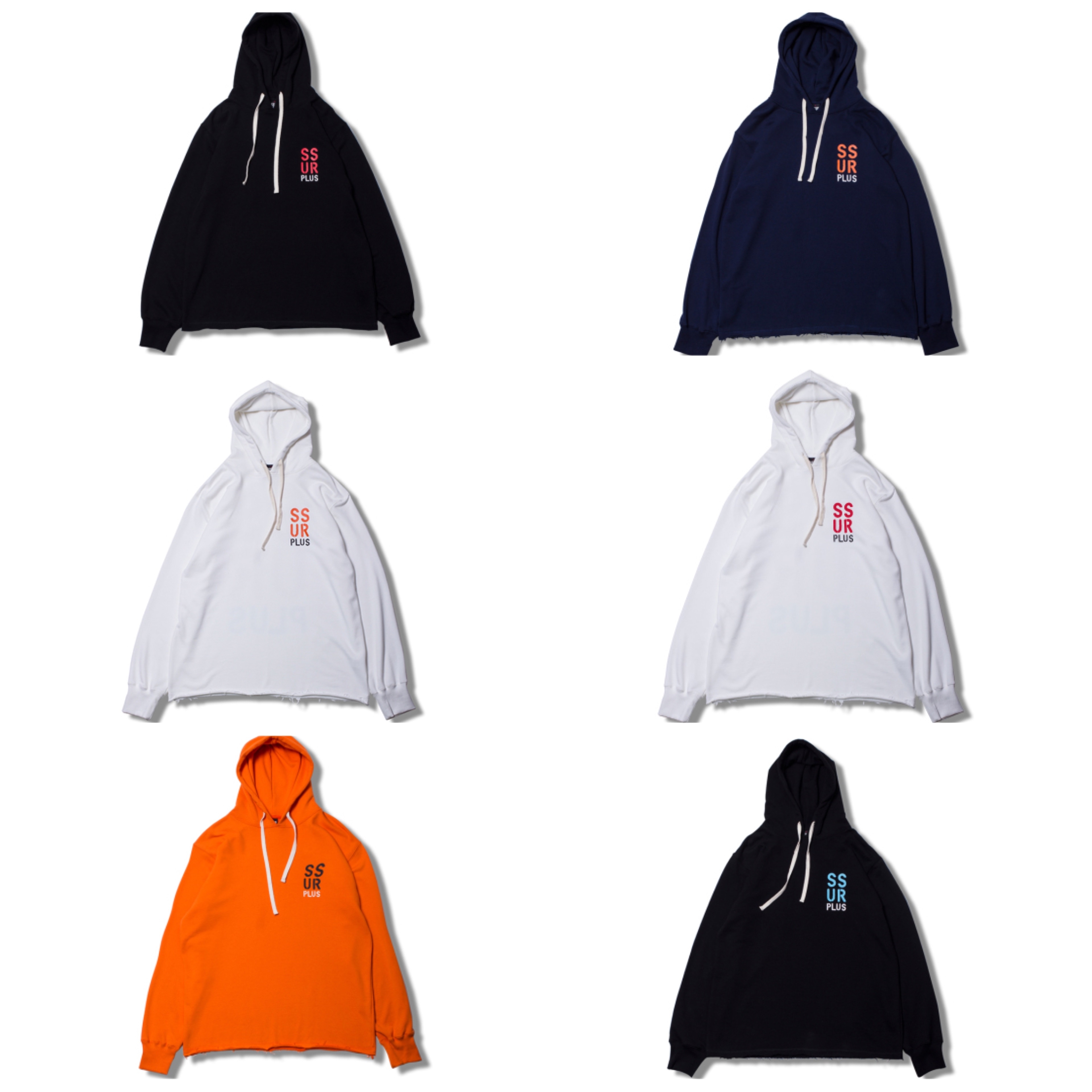 SSUR PLUS 下擺破壞 大LOGO 連帽衛衣 帽TEE