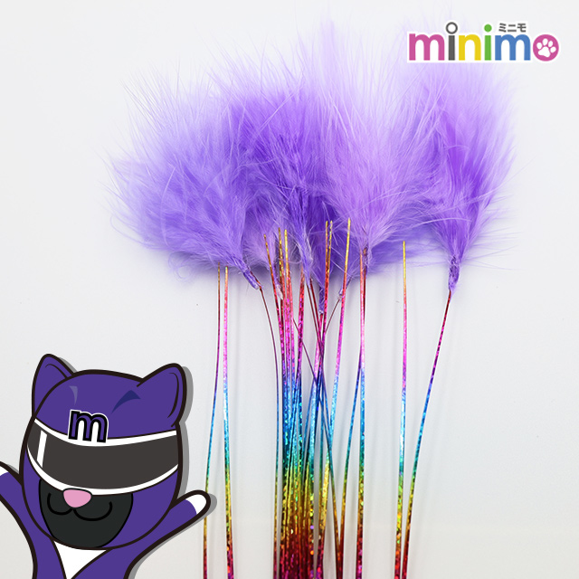 minimo 貓戰隊逗貓棒 紫戰士 短柄滿天星