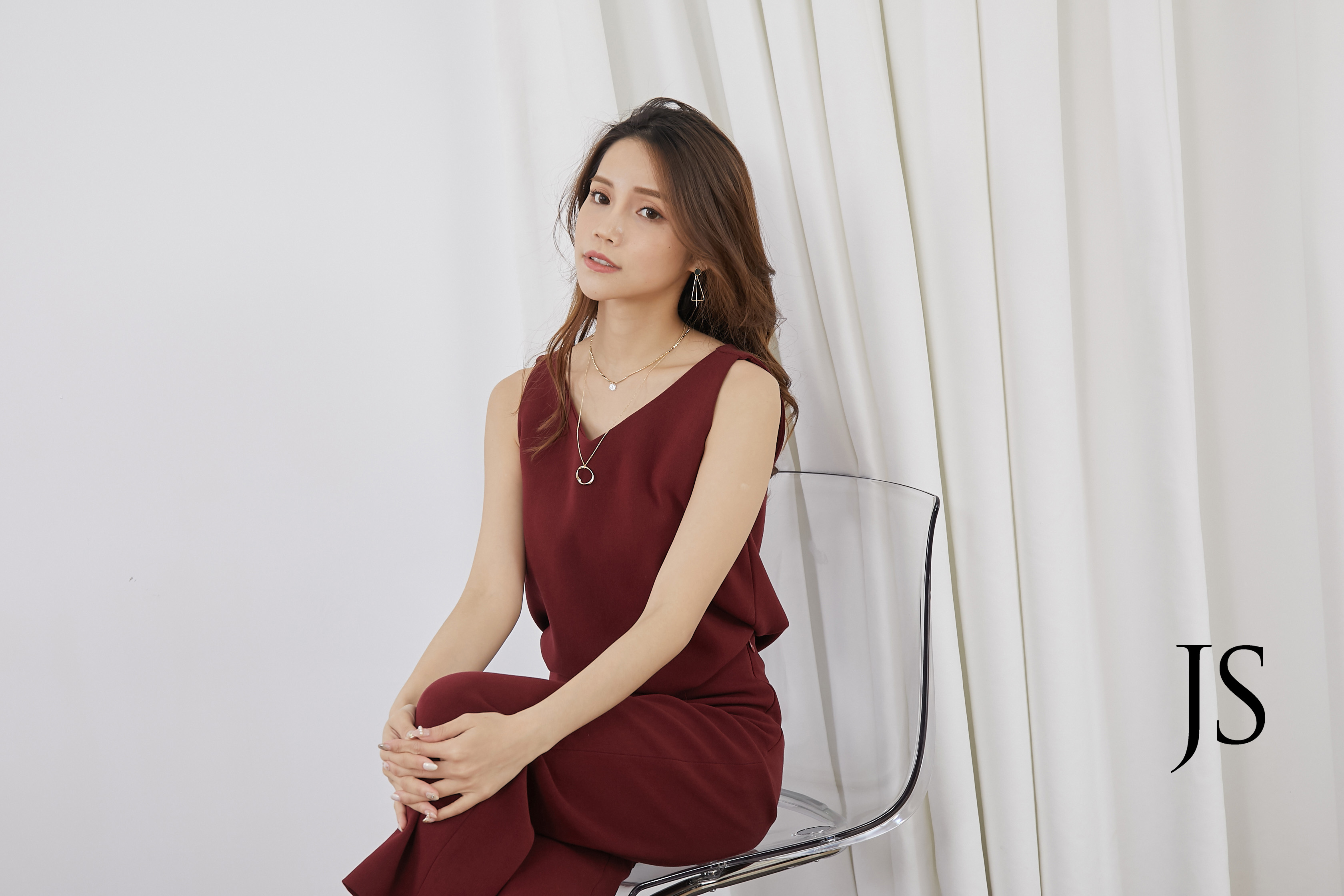 背心+褲子+西裝外套SET(酒紅)