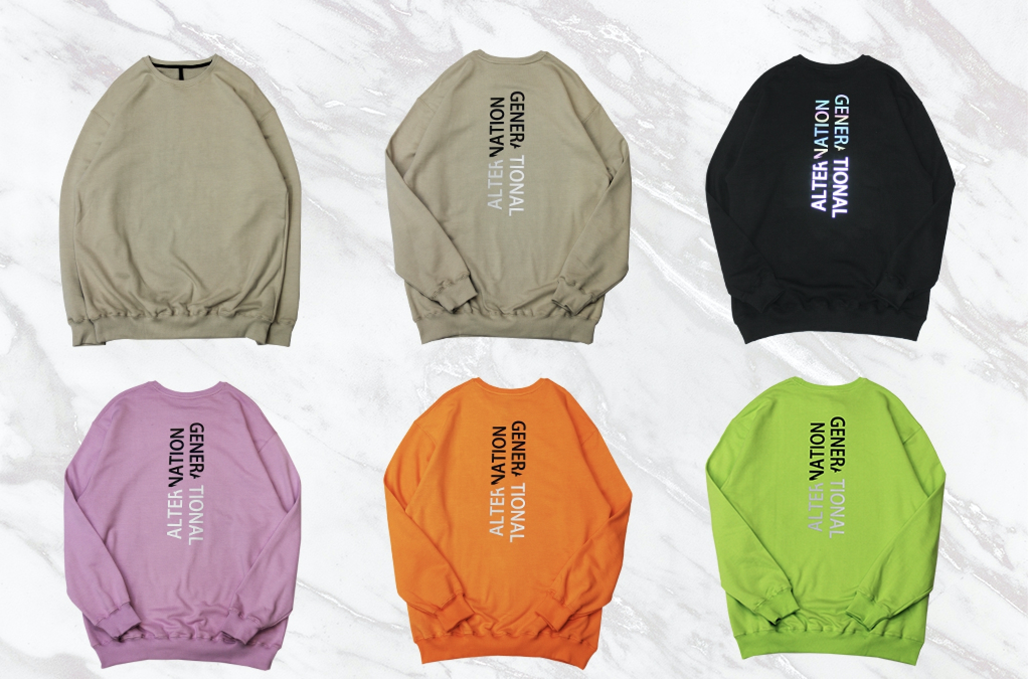 [現貨] 韓國 寬鬆落肩 背後反光 炫彩 字體長袖