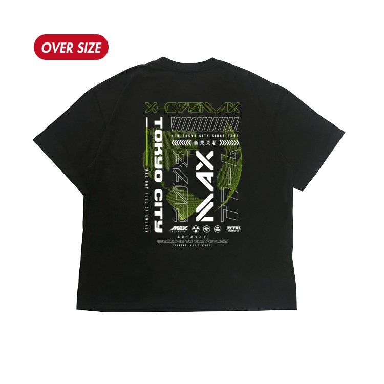 MAXXC 歡迎光臨未來短T-黑