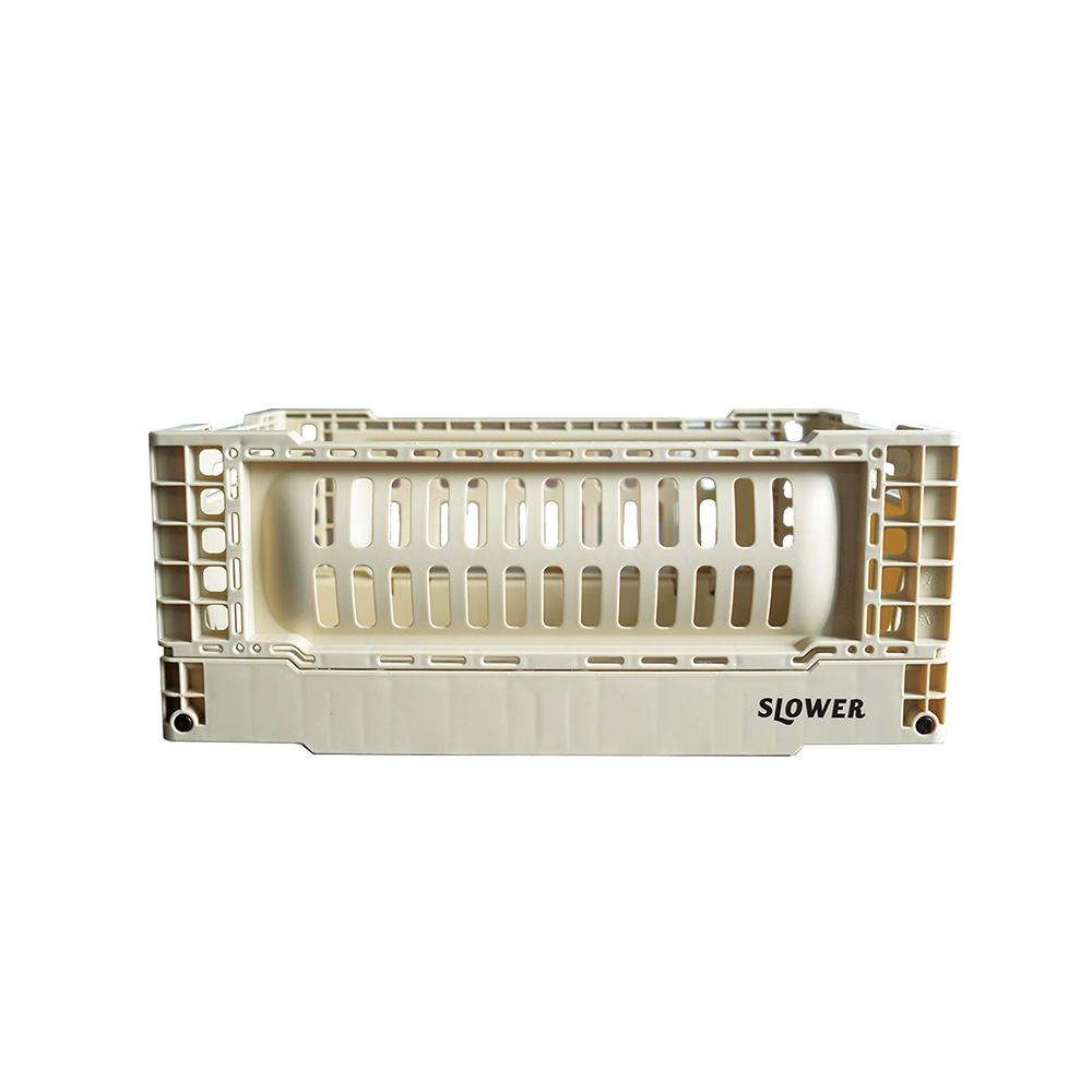 Slower 日本『慢活型人生』輕量摺疊收納箱 沙色 5L