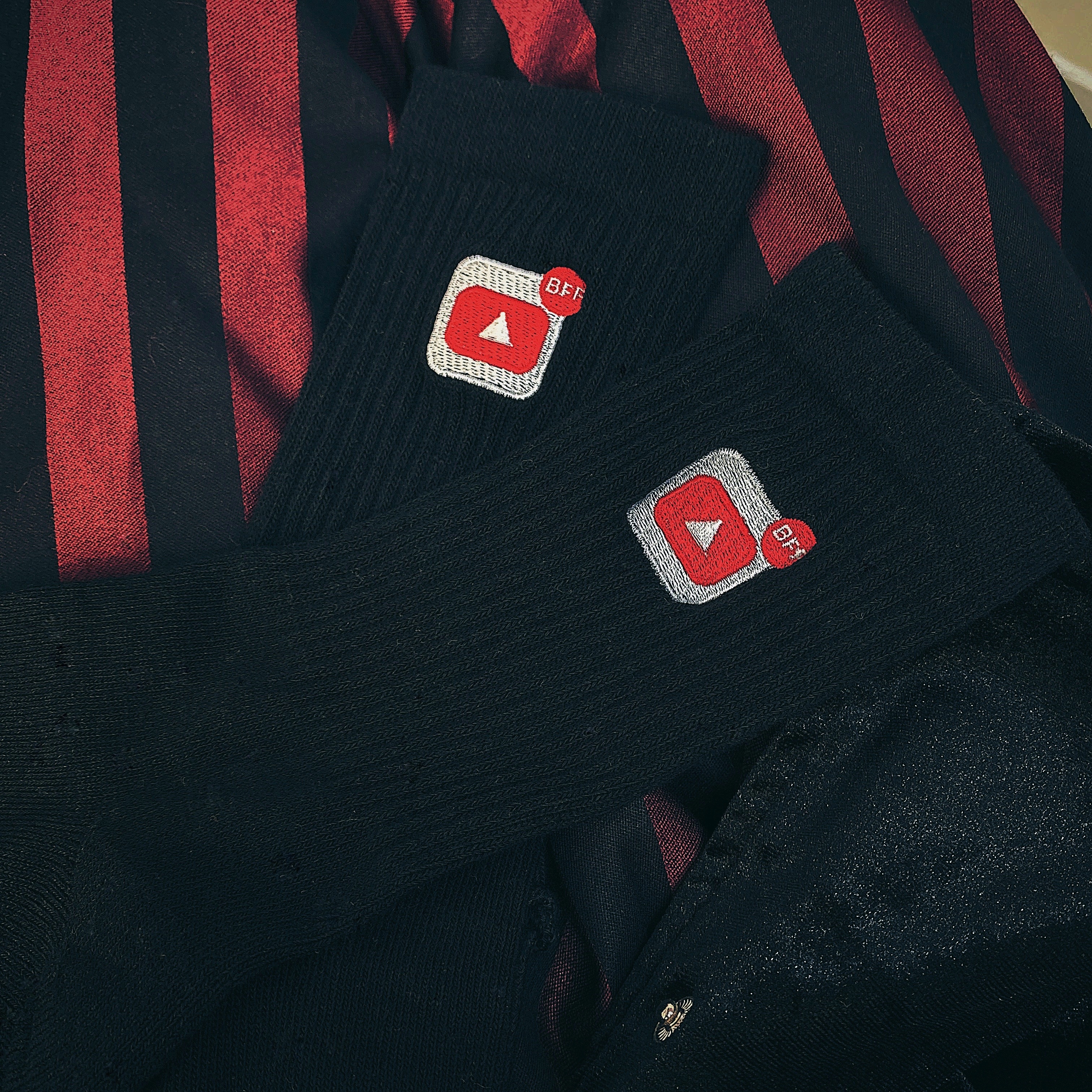 YouTube小圖襪_黑色_BF190008