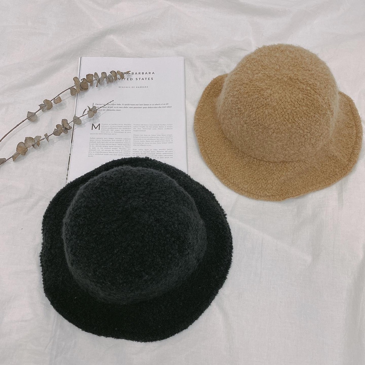 雪尼爾毛漁夫帽/兩色