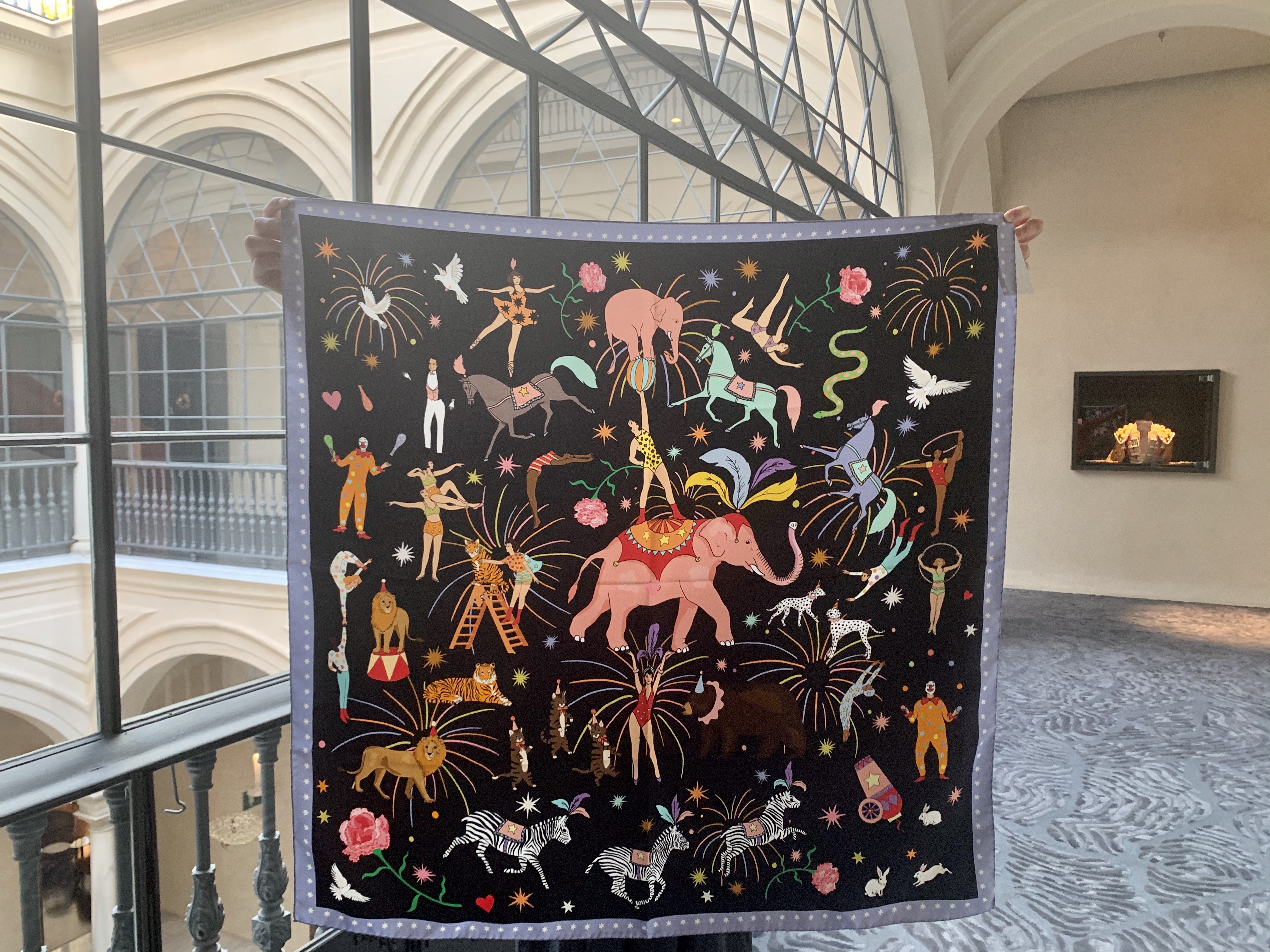 Karen Mabon Silk scarf - Circus