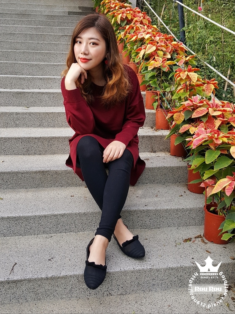 細針長袖針織上衣