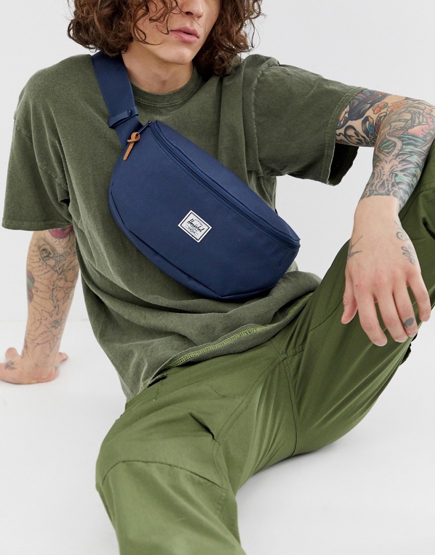 Herschel SIXTEEN WAISTBAG 丹寧 藍色 叢林 花卉 隨身小包 腰包【10616】!!特價出清商品售出不退換!!