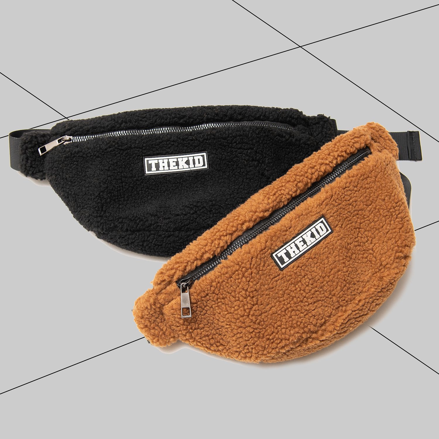 KID ® 羊羔絨腰包 黑