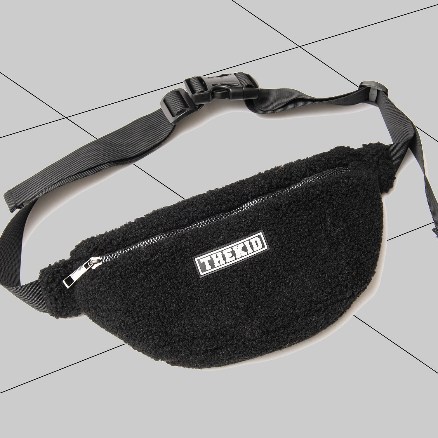 KID ® 羊羔絨腰包 黑