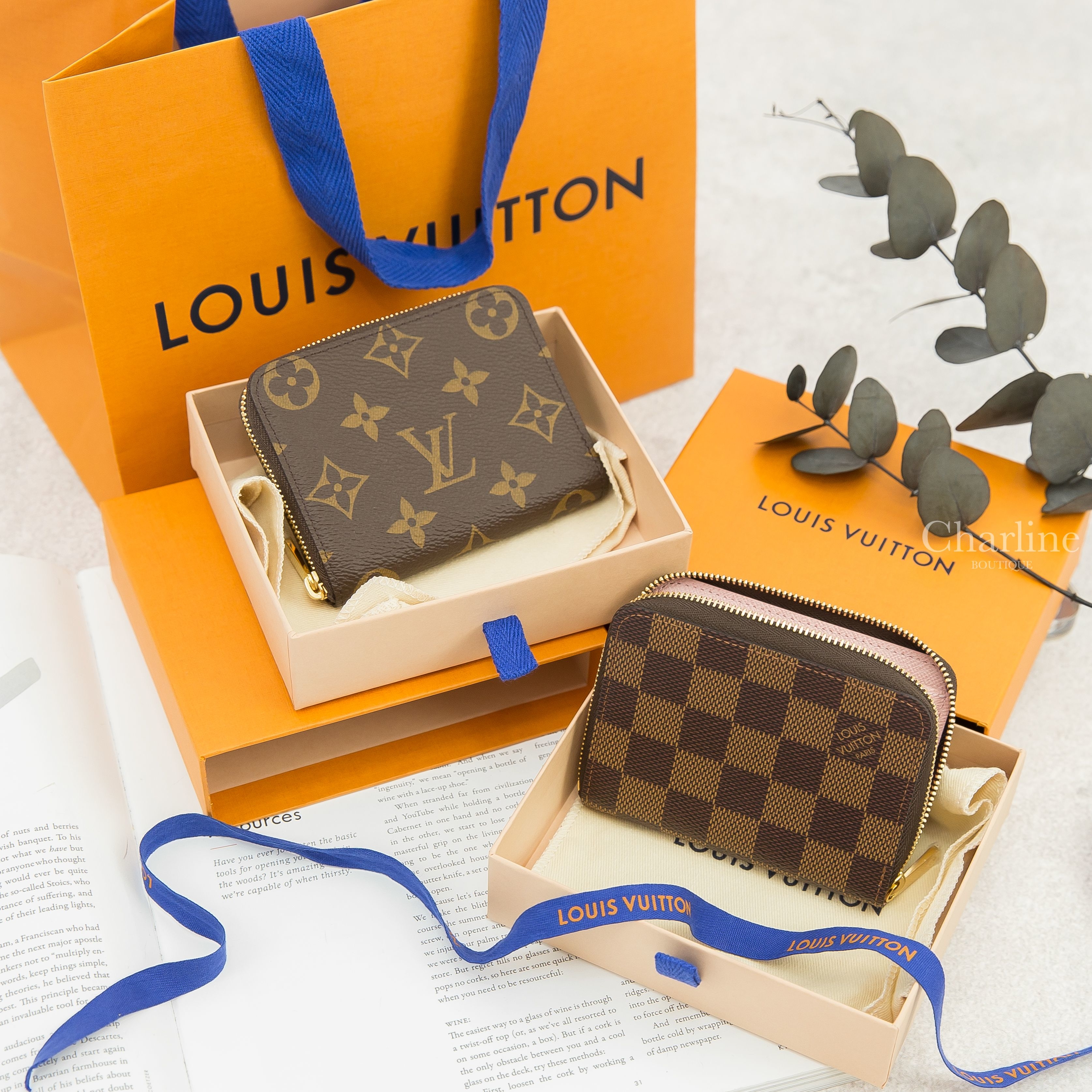 Louis Vuitton Zippy Coin Purse 咖啡色老花金色拉鏈零錢包,Louis Vuitton Zippy Coin Purse 咖啡色棋盤格紋拼粉紅內裡金色拉鏈零錢包-Charline Boutique 精品代購
