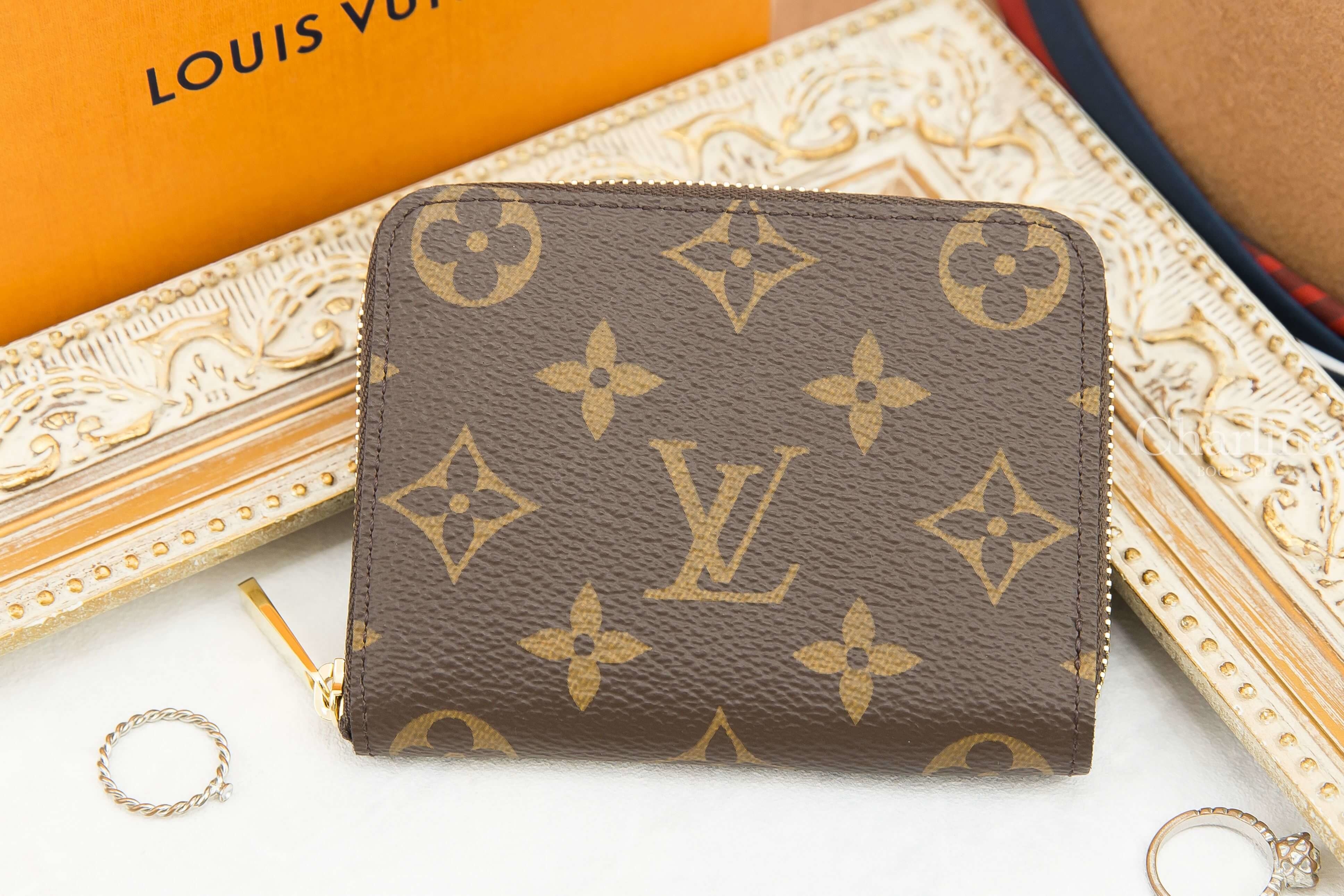 Louis Vuitton Zippy Coin Purse 咖啡色老花金色拉鏈零錢包-Charline Boutique 精品代購