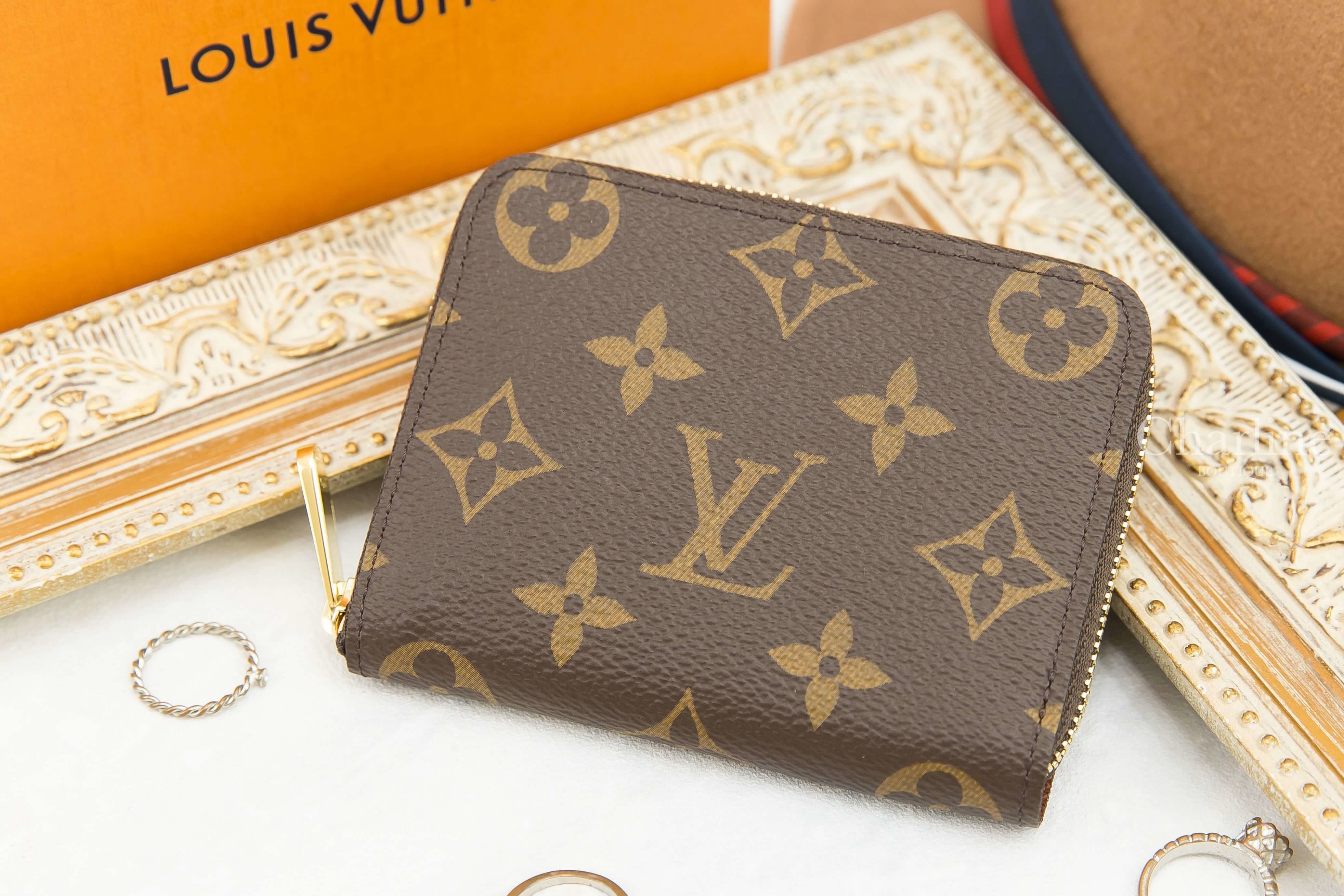 Louis Vuitton Zippy Coin Purse 咖啡色老花金色拉鏈零錢包-Charline Boutique 精品代購