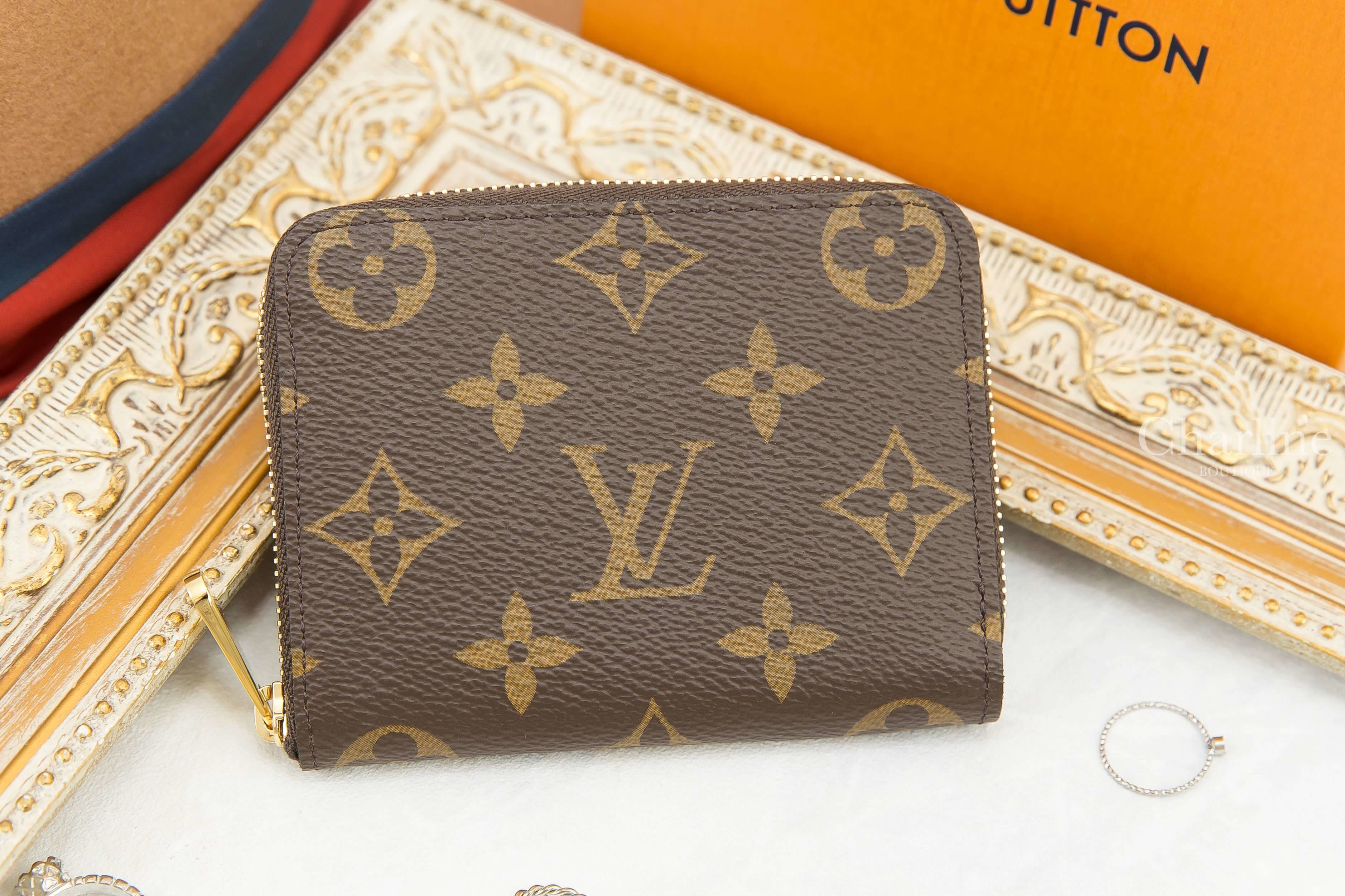 Louis Vuitton Zippy Coin Purse 咖啡色老花金色拉鏈零錢包-Charline Boutique 精品代購