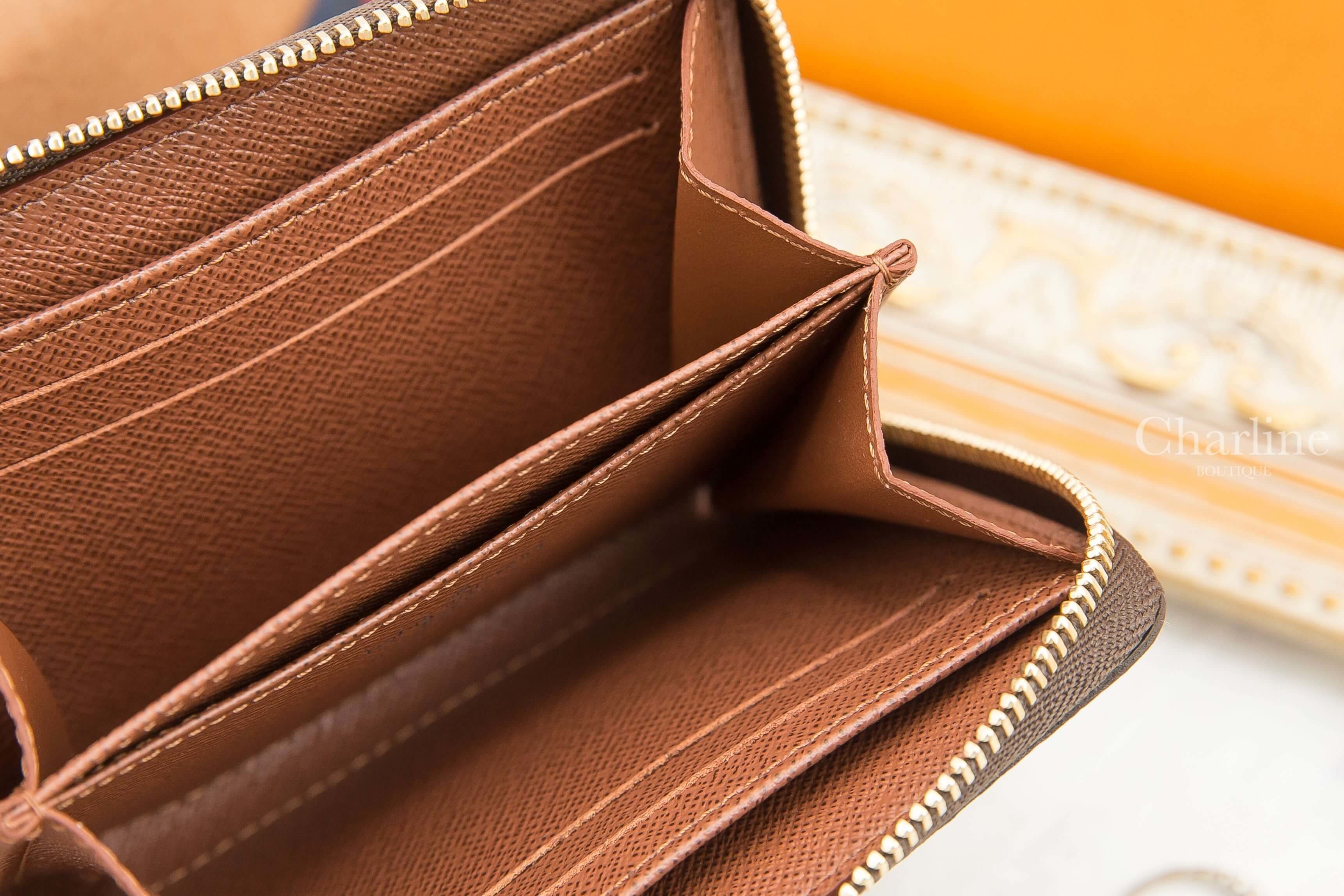 Louis Vuitton Zippy Coin Purse 咖啡色老花金色拉鏈零錢包-Charline Boutique 精品代購