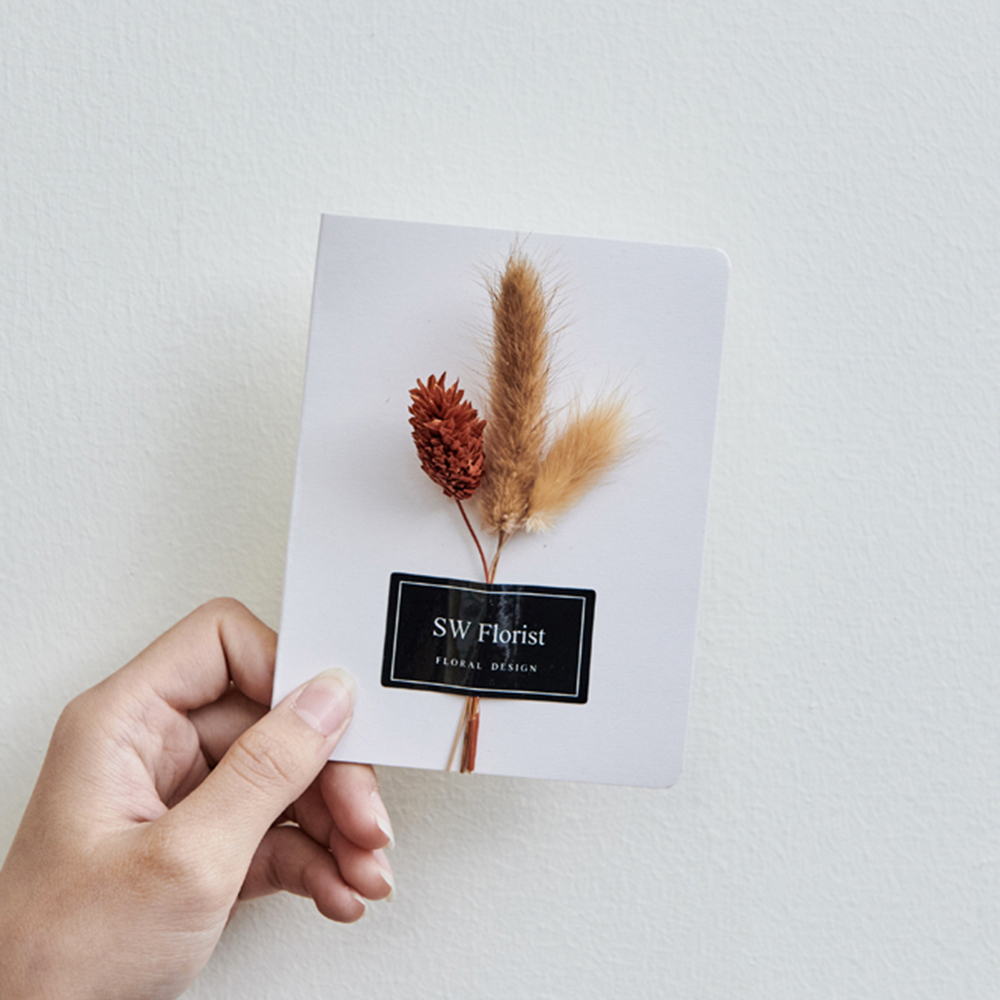 ｜手作乾燥花卡片 簡約風 大地色 文創小物｜