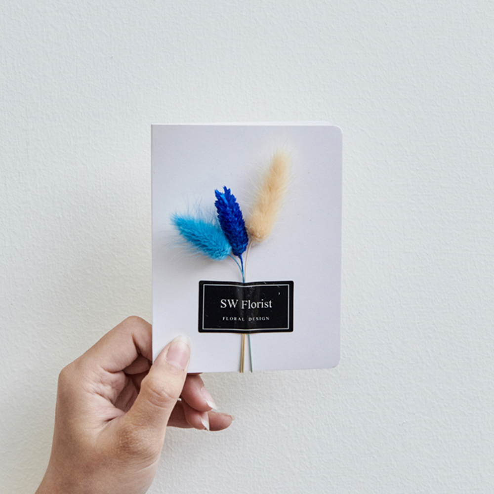 ｜手作乾燥花卡片 簡約風 海洋藍 文創小物｜