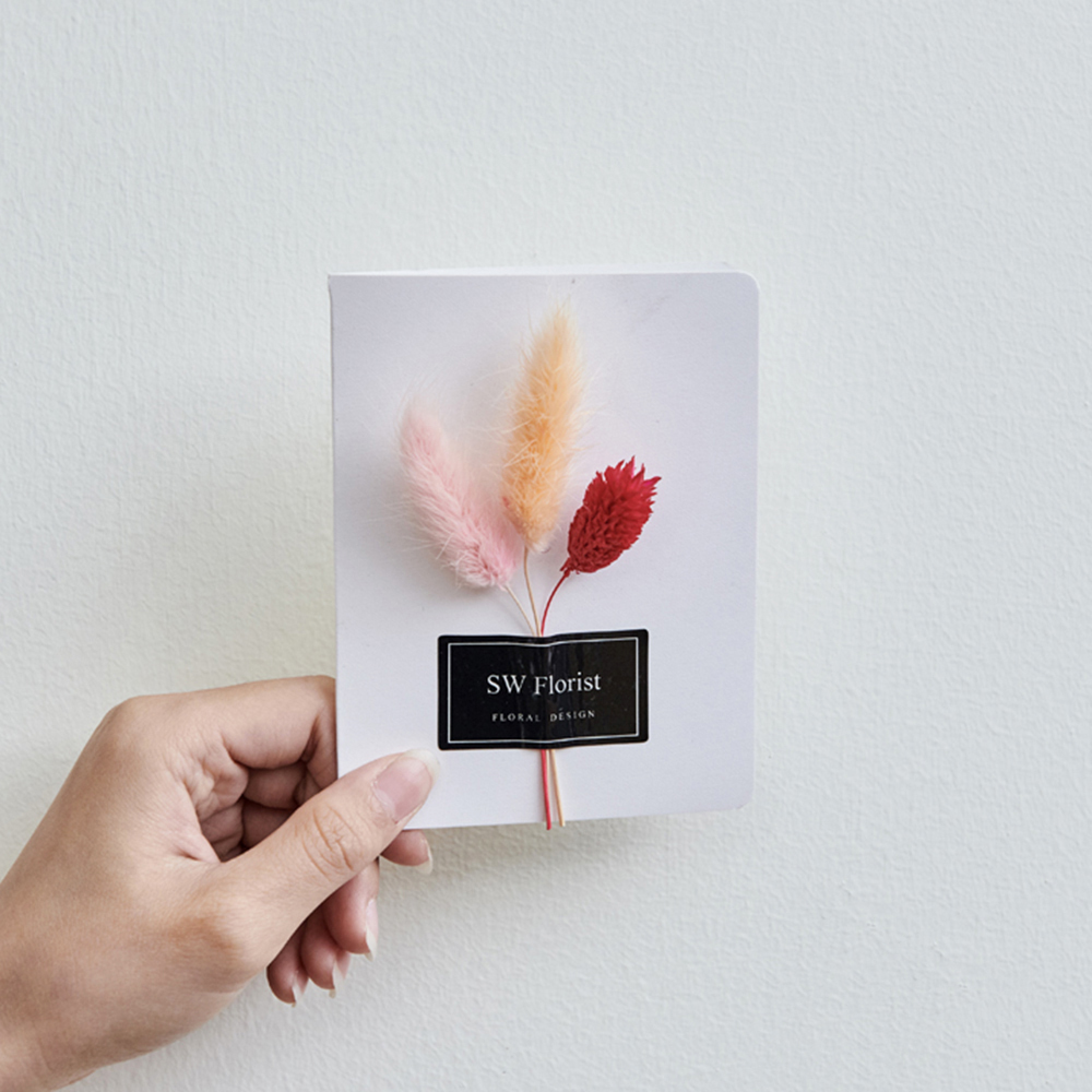 ｜手作乾燥花卡片 簡約風 糖果色 文創小物｜