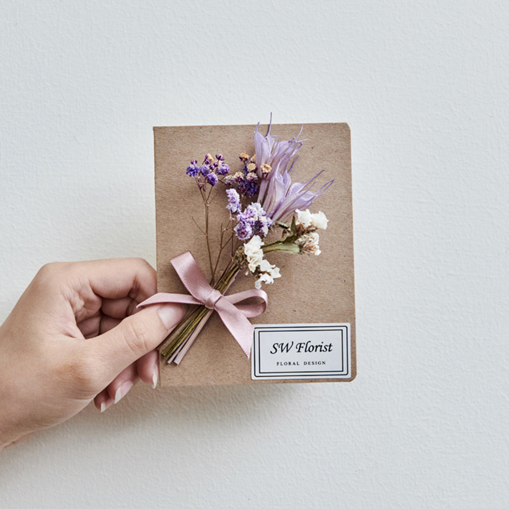 ｜手作乾燥花卡片 文青款 秋風色系01｜