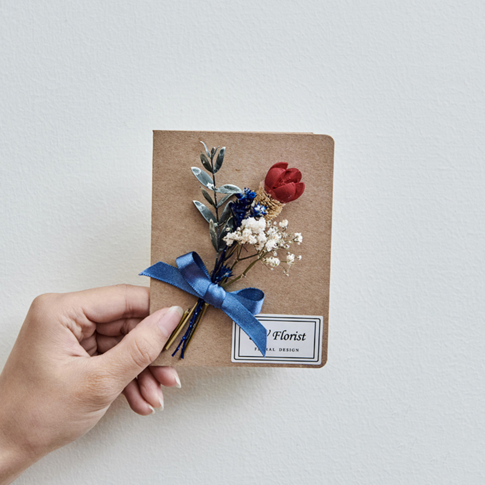 ｜手作乾燥花卡片 文青款 秋風色系03｜