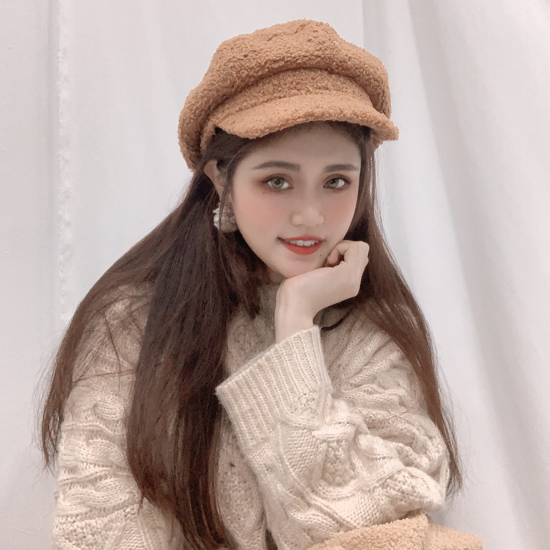 泰迪Q毛報童帽 / 三色