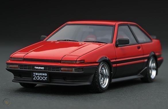 1/43 IG Toyota Sprinter Trueno (AE86) 2-Door GT Apex Red/ Black (IG0483)