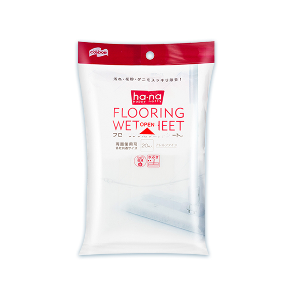 【日本山崎】CONDOR 除塵濕拖巾/20入/含酒精/可配合平板拖把/hana系列