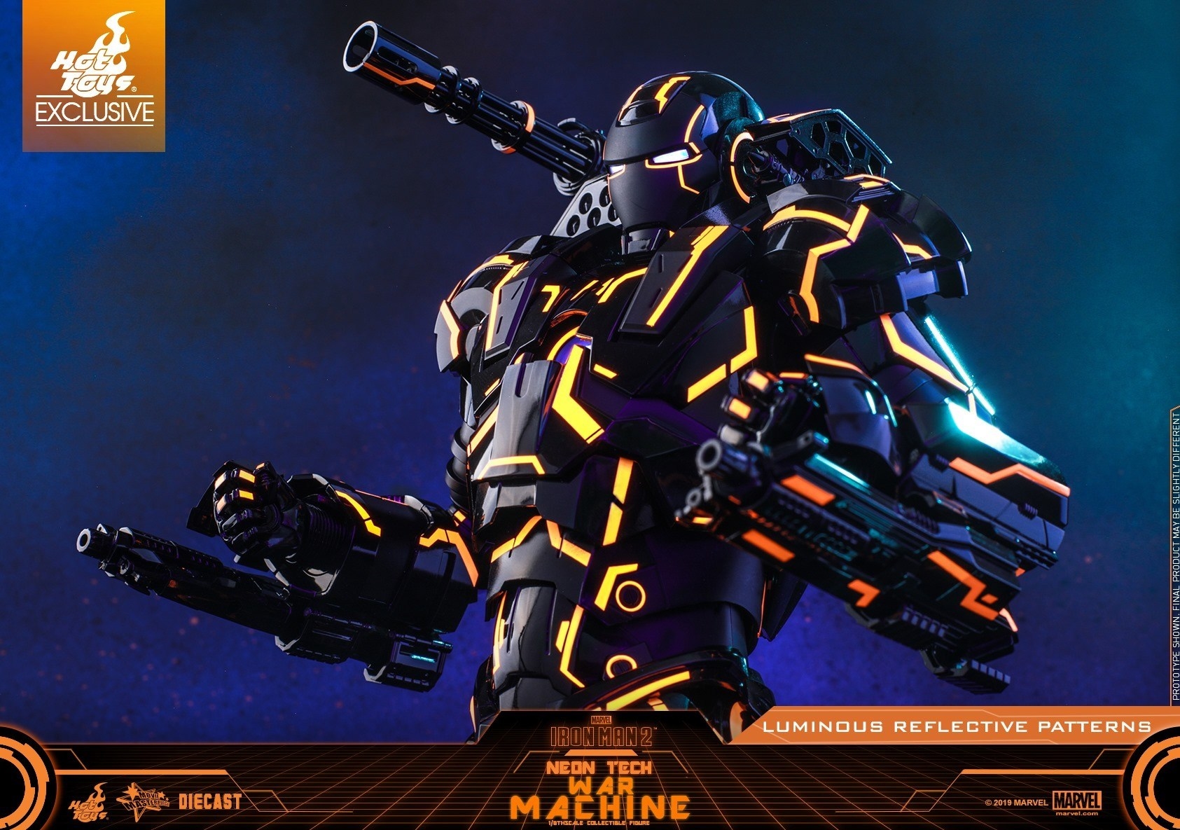 Hot Toys MMS 553 D35 Iron Man 2 – Neon Tech War Machine 中古