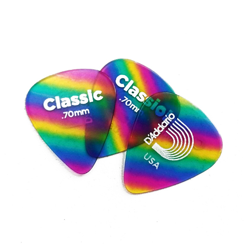 D'Addario 彈片 彩虹透明標準型 撥片 1CRB (5入) 美製 1CRB2/1CRB4/1CRB6
