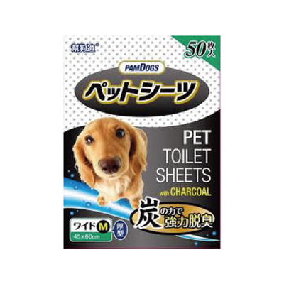 【四包免運組】日本PAMDOGS-幫狗適寵物竹炭尿布墊-M型 60X45cm(50入)