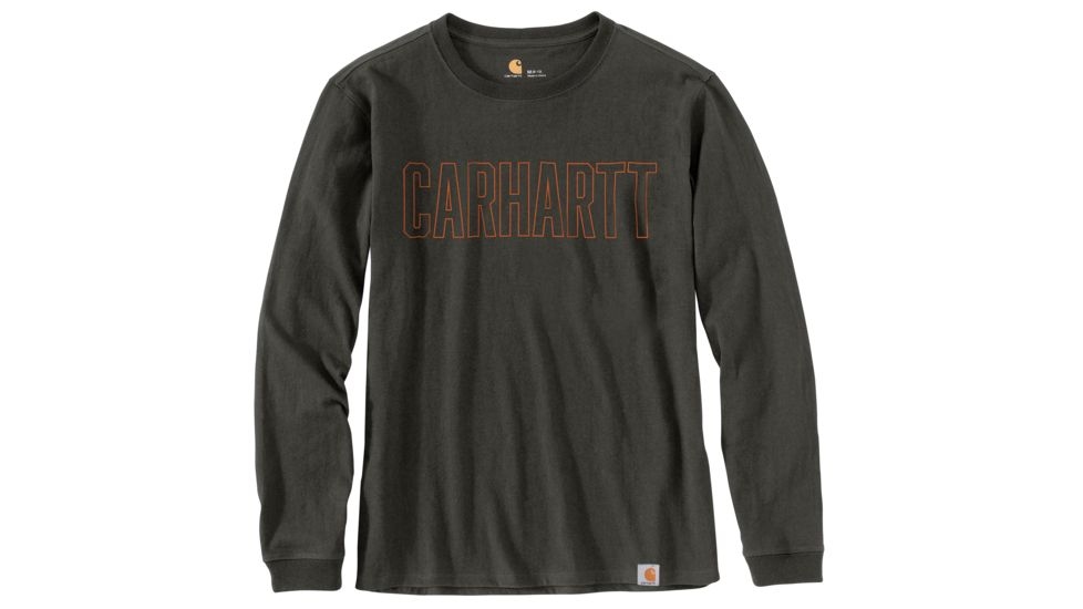 [現貨] Carhartt 103841 Block Logo LS Tee "Peat"