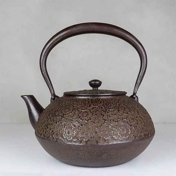 【佐藤勝久】平丸型 櫻肌 鐵壺1.5L