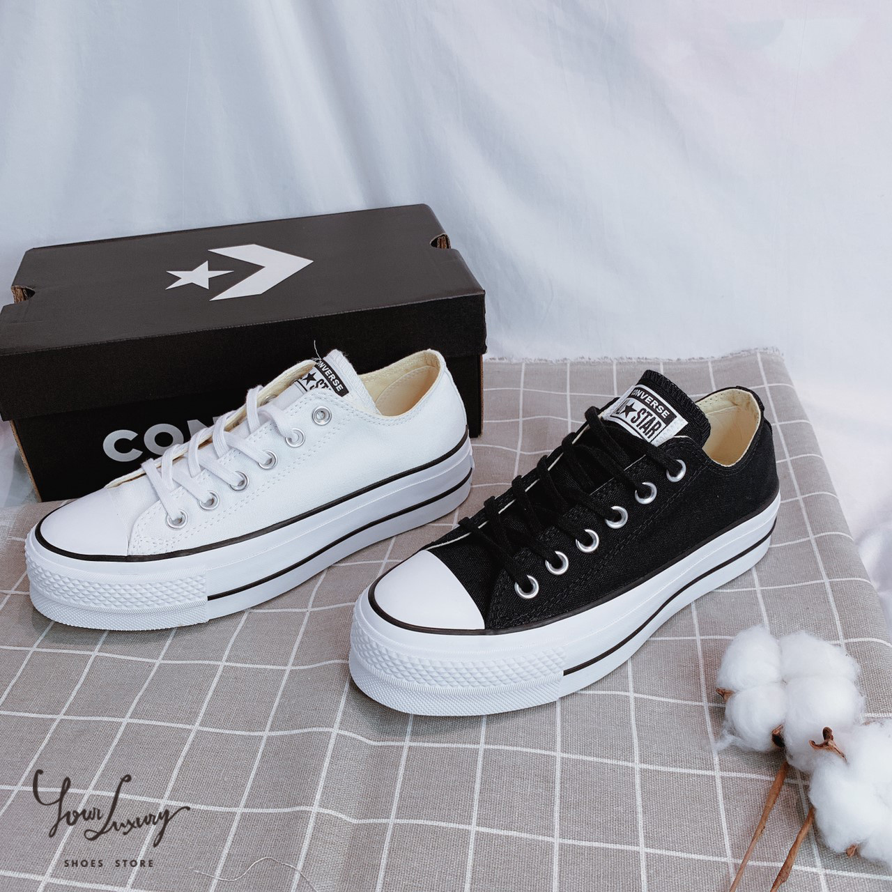 【Your Luxury】現貨CONVERSE Chuck Taylor All Star Lift 厚底帆布鞋 黑白 女鞋 韓國