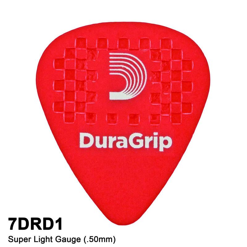D'addario 7D 耐用彈片 DURAGRIP PICK 防滑 (5片入)