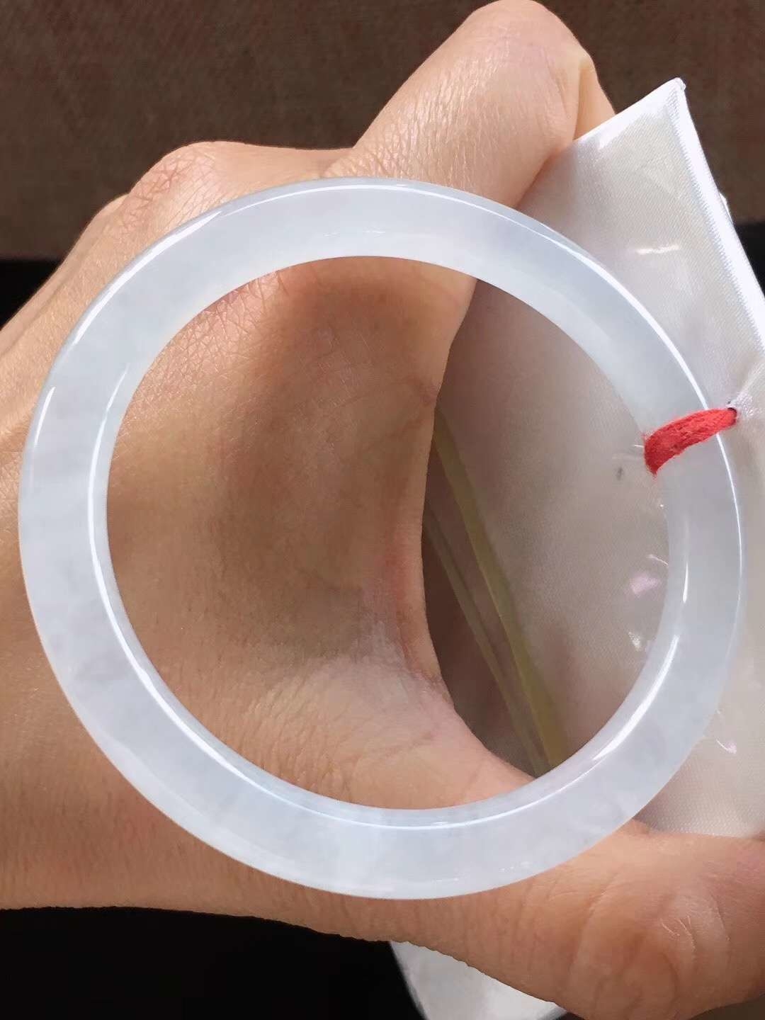 【已結緣】1229128 白冰圓條手鐲 53.2mm (52-54)