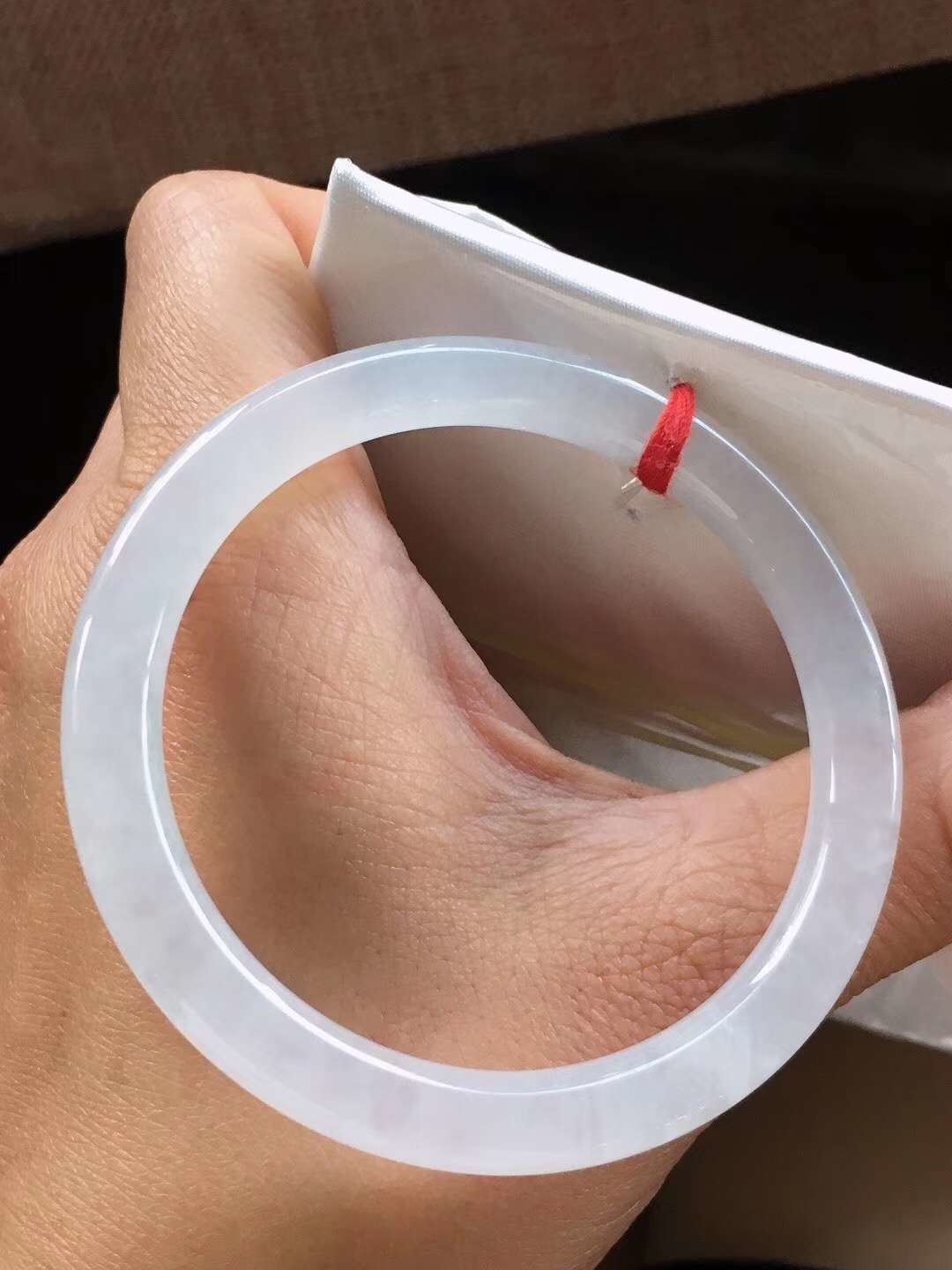 【已結緣】1229128 白冰圓條手鐲 53.2mm (52-54)