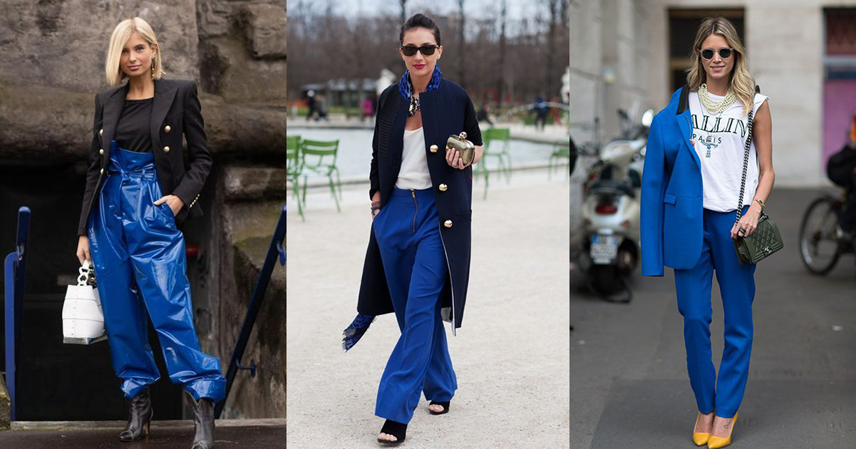 經典藍也非常適合放在下半身搭配