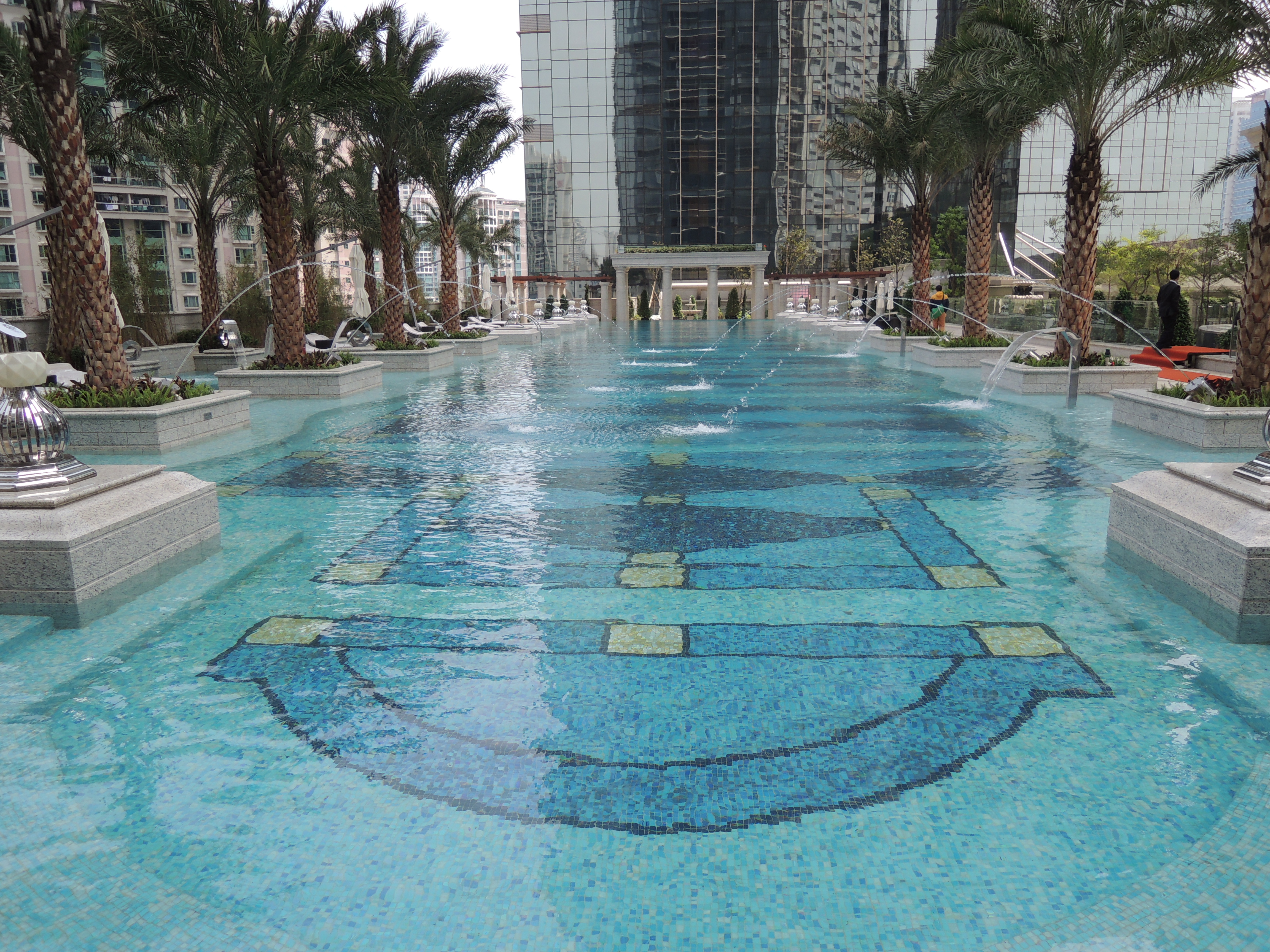 The Lamgham Shenzhen swimming pool,china glass mosaic tile,glass tile,mosaic tile,topworlds