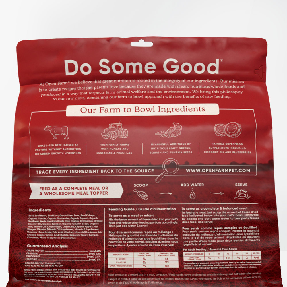 Open Farm - 冷凍草飼牛肉生肉狗糧 13.5oz