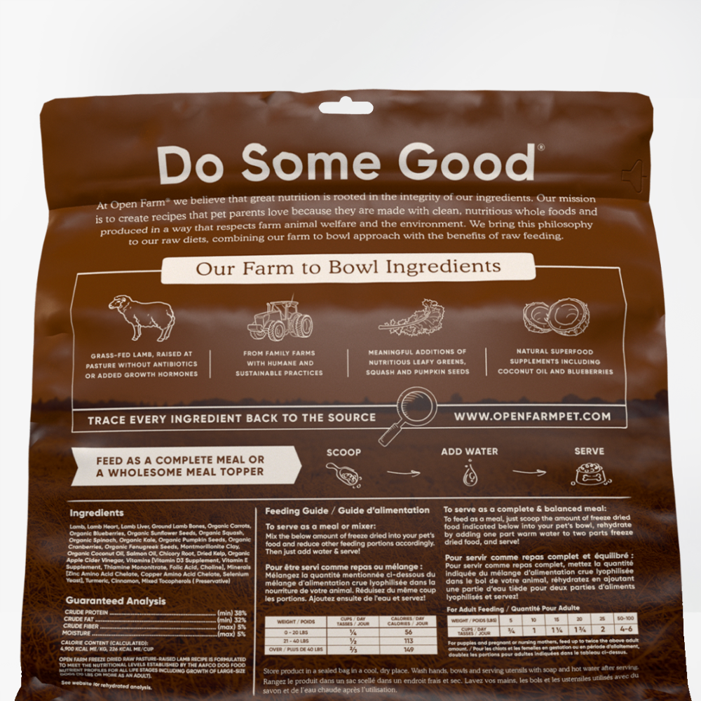 Open Farm - 冷凍放養羊生肉狗糧 13.5oz