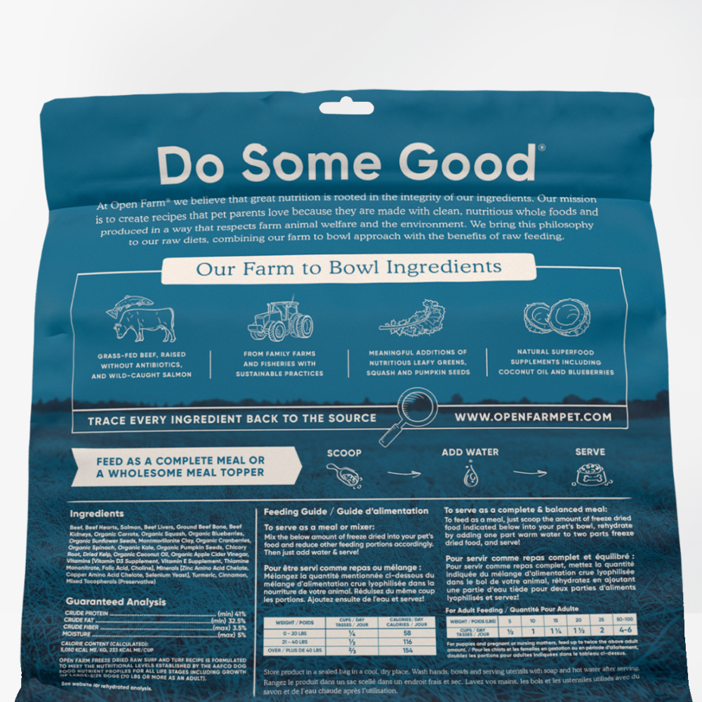 Open Farm - 冷凍海鮮大餐 (牛肉三文魚) 生肉狗糧 13.5oz