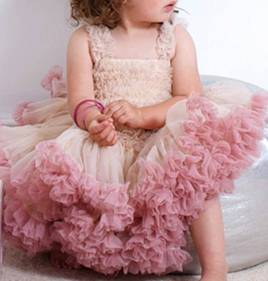 雪紡蓬蓬連身衣裙