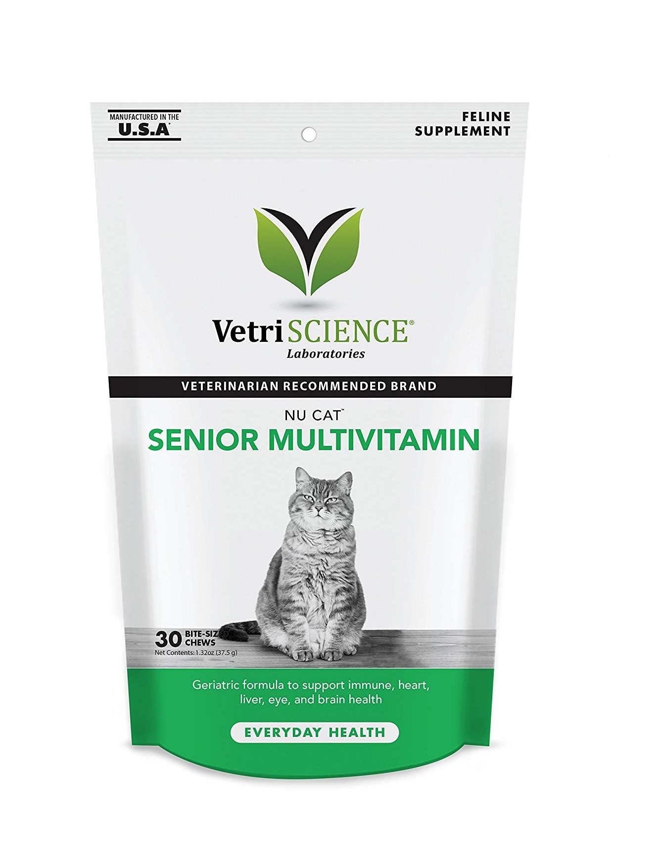 VetriScience NuCat Senior MultiVitamin for Cats, 30 Bit