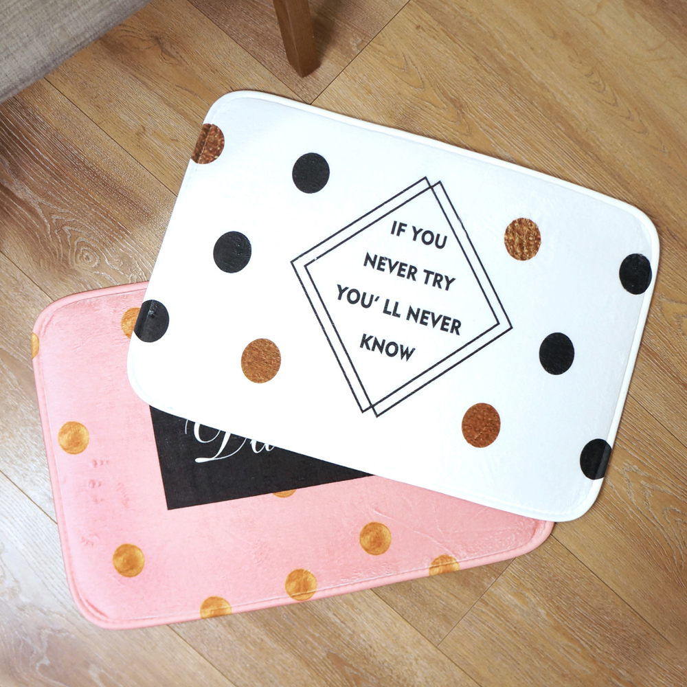 點點控珊瑚絨腳踏吸水地墊