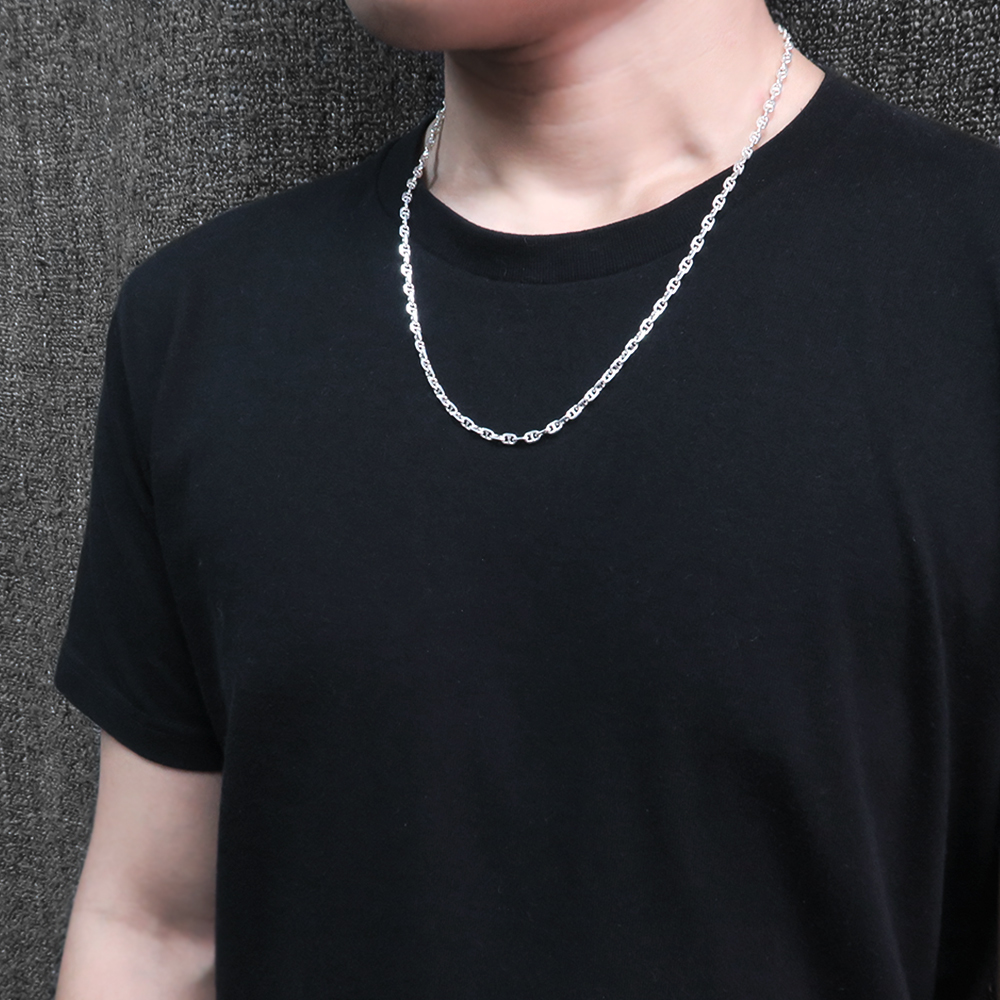 稜角海錨鍊(3.8mm寬鍊) 925純銀 男生項鍊 客製長度銀鍊